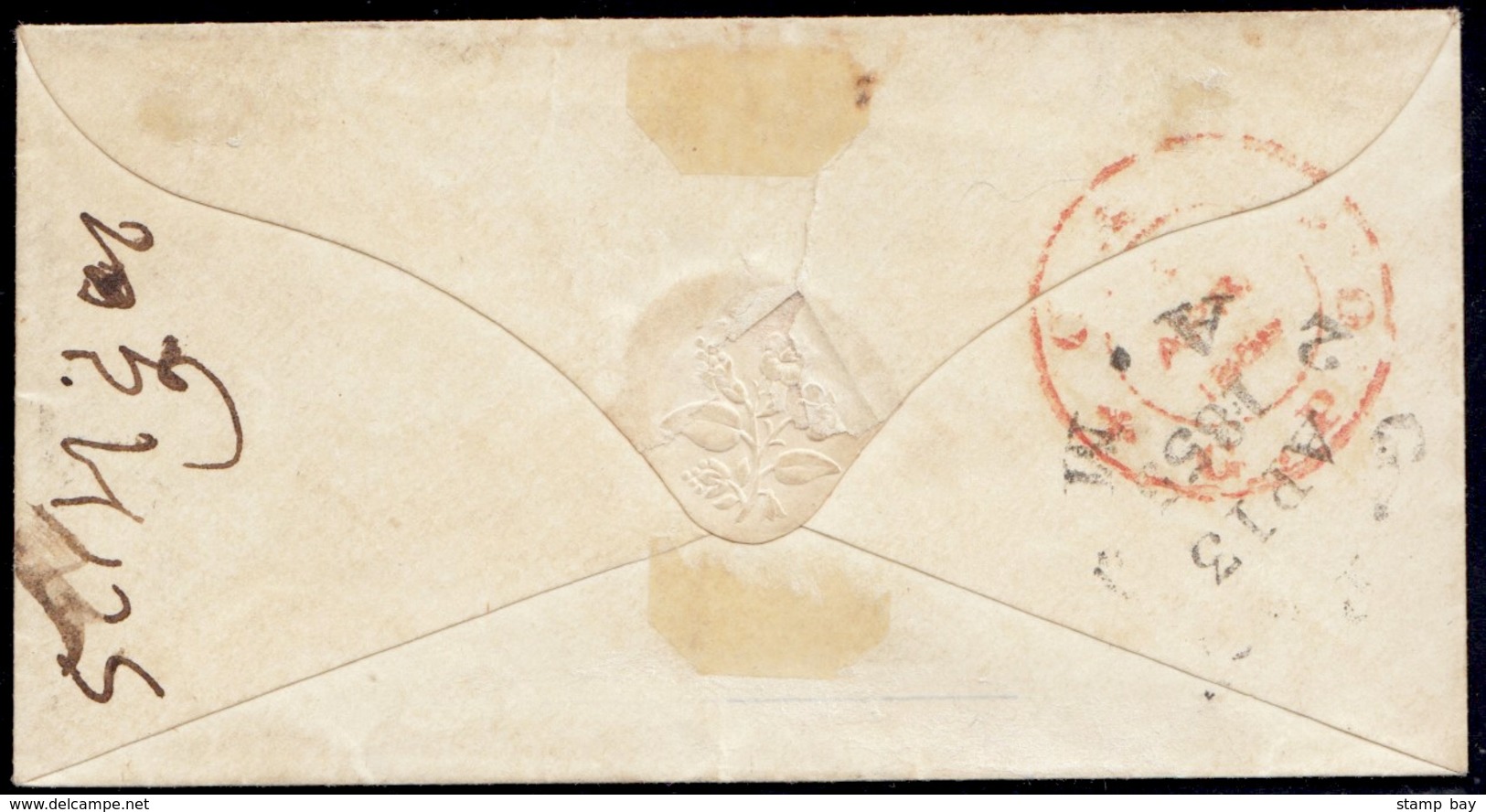 India 1854 ½a Indigo Die I (scarce Shade), Tied By Diamond Of Dots On 1855 Small Cover To Bombay With Dispatch And Arriv - ...-1852 Voorfilatelie