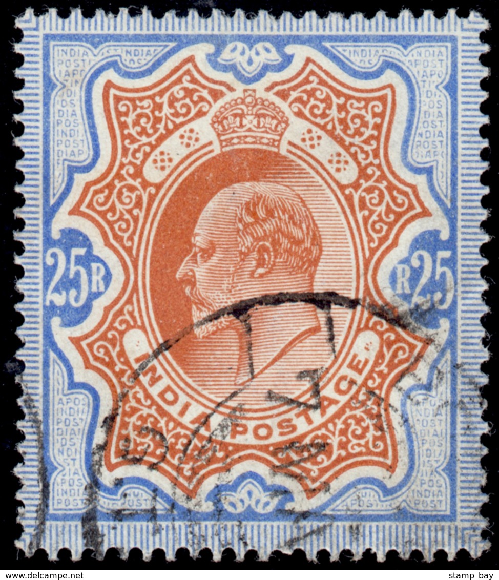India 1909 Edward 25r Used With "BOMBAY" Cancel SG 147 £1800 - ...-1852 Prephilately