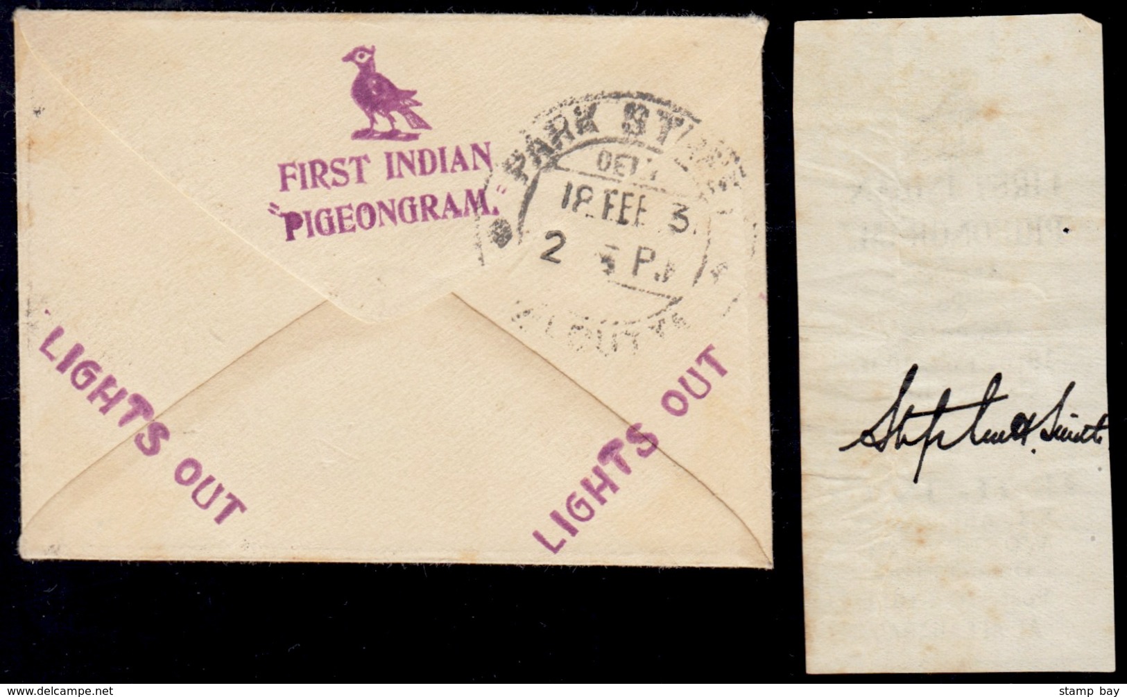 India Pigeongram No.1 - 1931 (18th Feb) Asansol To Calcutta (including Content) - 42 Homing Pigeons Carried 2-7 Missives - ...-1852 Prephilately