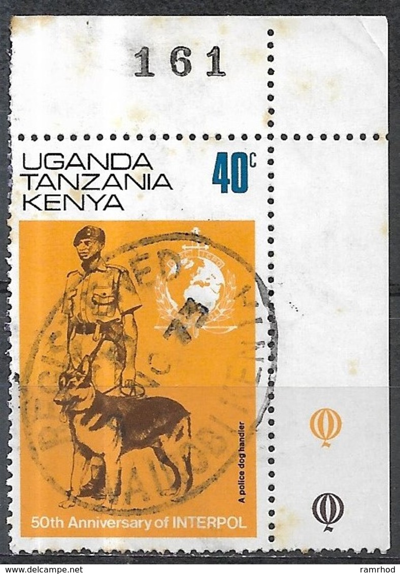 KUT 1973 50th Anniversary Of Interpol - 40c Police Dog-handler FU - Kenya, Uganda & Tanzania