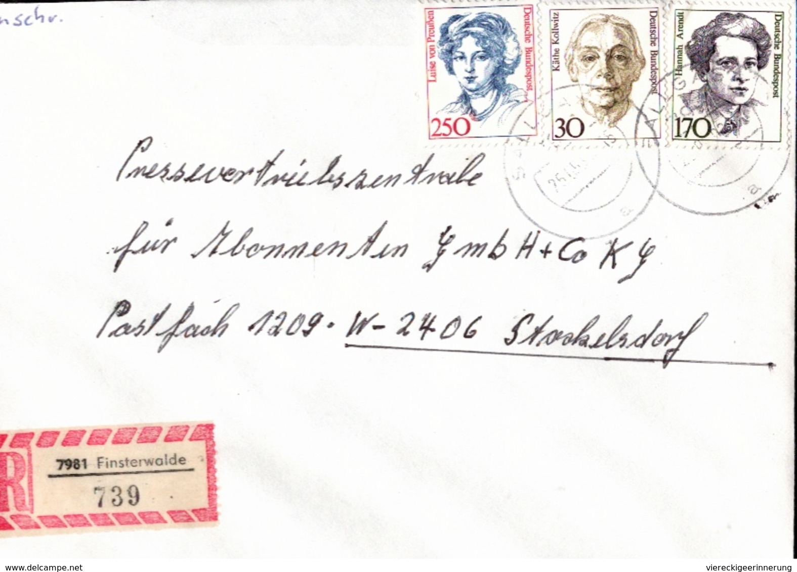 ! 1 Einschreiben 1992 Mit Alter Postleitzahl + DDR R-Zettel  Aus 7981 Finsterwalde - Briefe U. Dokumente