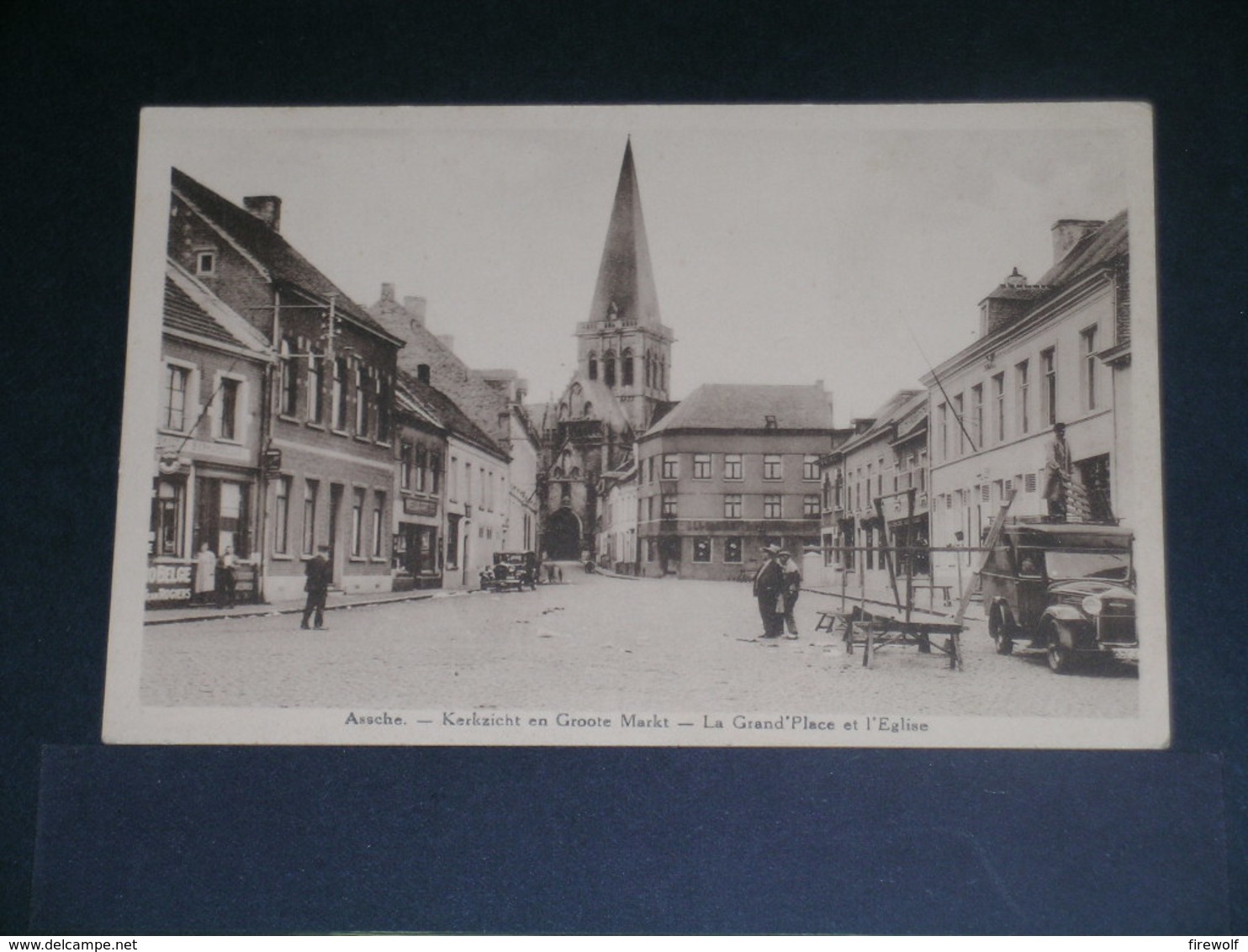 Z07 - Assche - Kerkzicht En Groote Markt - La Grand'Place Et L'Eglise - Asse