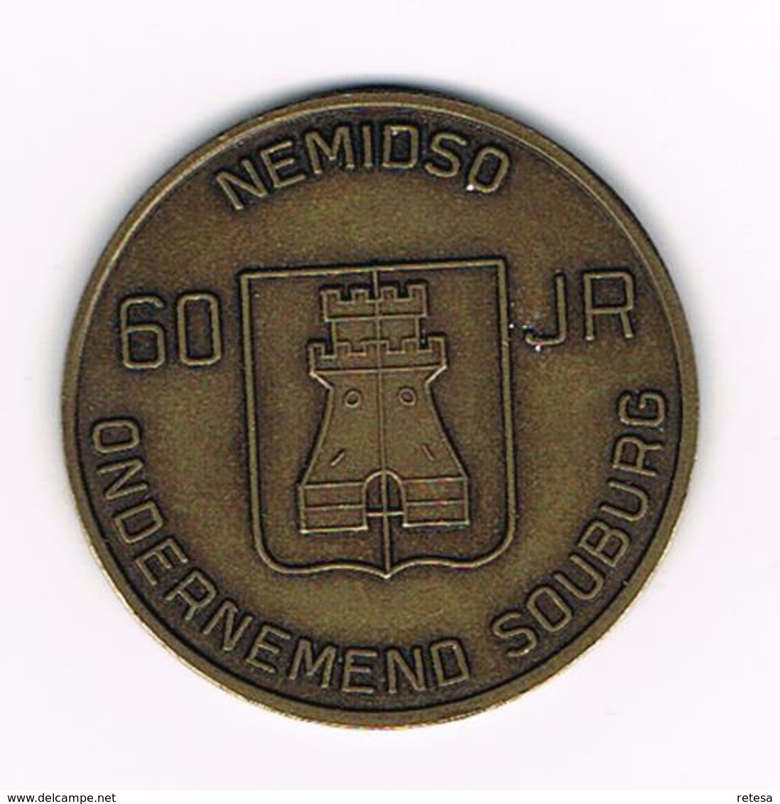 //  PENNING NEMIDSO SOUBURG 1 K WAARDE EEN KAROLINGEN 1932/1992 - Pièces écrasées (Elongated Coins)