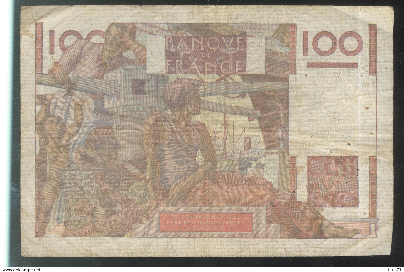 Billet 100 Francs France Jeune Paysan 7-2-1952 A Etat Moyen - 100 F 1945-1954 ''Jeune Paysan''