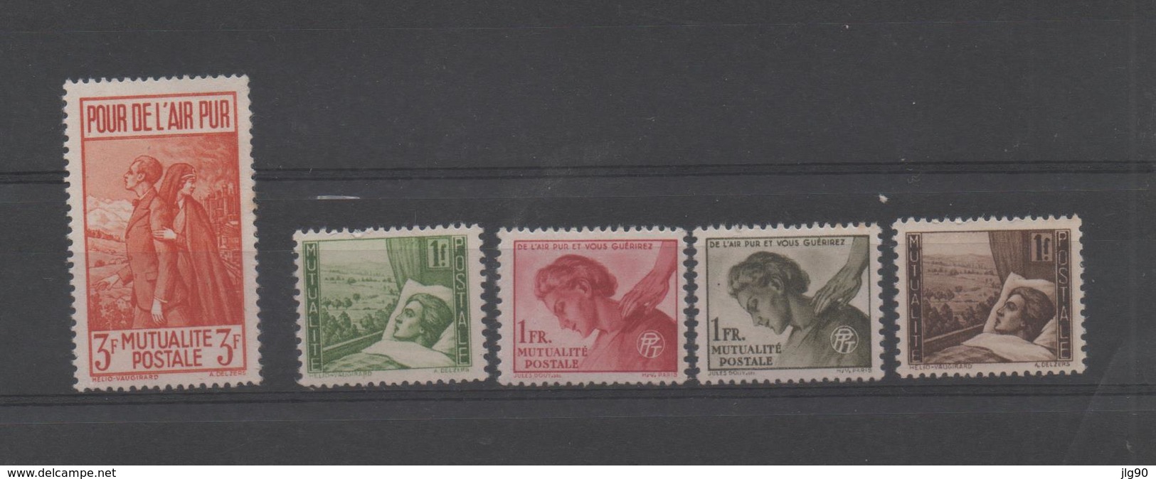 5 Vignettes 1fr Et 3fr Mutualité Postale MNH*** - Autres & Non Classés