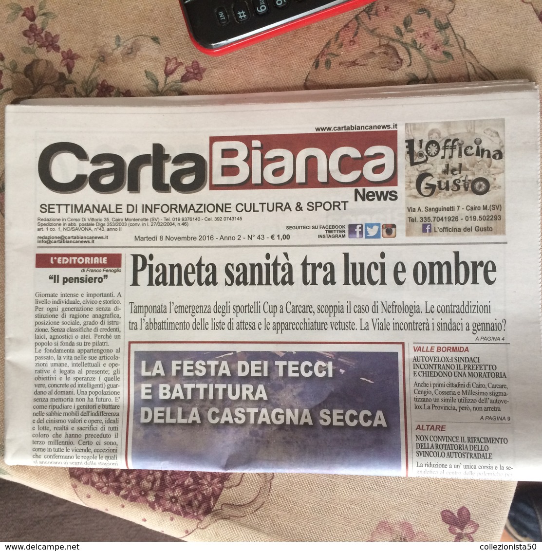 CARTA BIANCA NEWS VALBORMIDA - Altri & Non Classificati