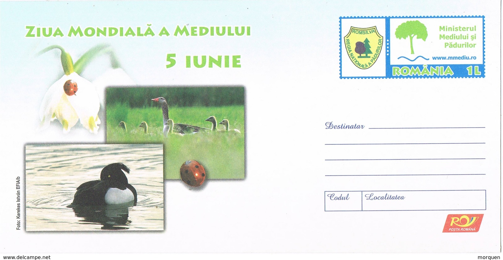 33573. Carta Entero Postal RUMANIA 2010. Dia Mundial Medio Ambiente. Naturaleza - Enteros Postales