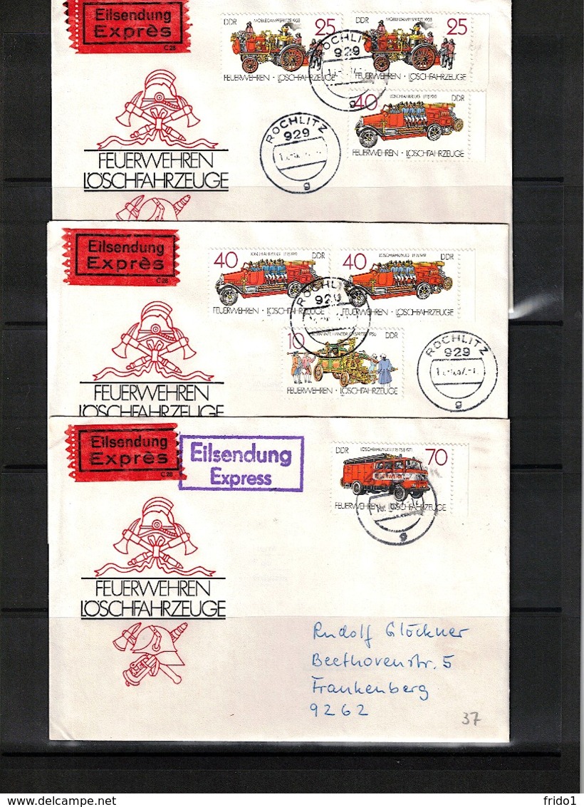 Deutschland / Germany DDR 1987 Michel  3101-3104 Auf 3 Echt Gelaufenen Briefen FDC - Briefe U. Dokumente