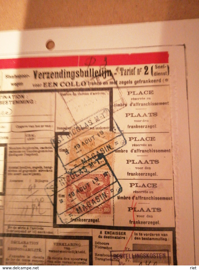 VERZENDINGSFORMULIER MECHELEN- TERNEUZEN ST NIKLAAS MT MAGAZIN - Other & Unclassified