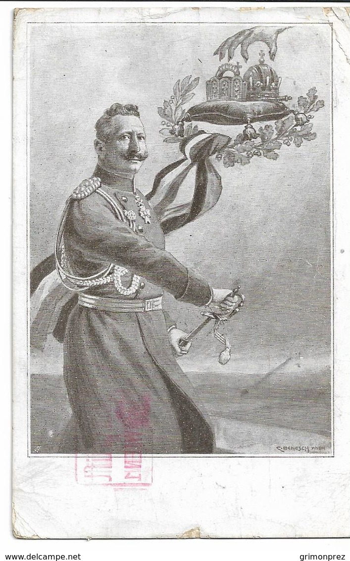 CPA  WW1 Illustrateur C. BENESCH Wien L'empereur Guillaume (état Très Moyen ) - Guerre 1914-18