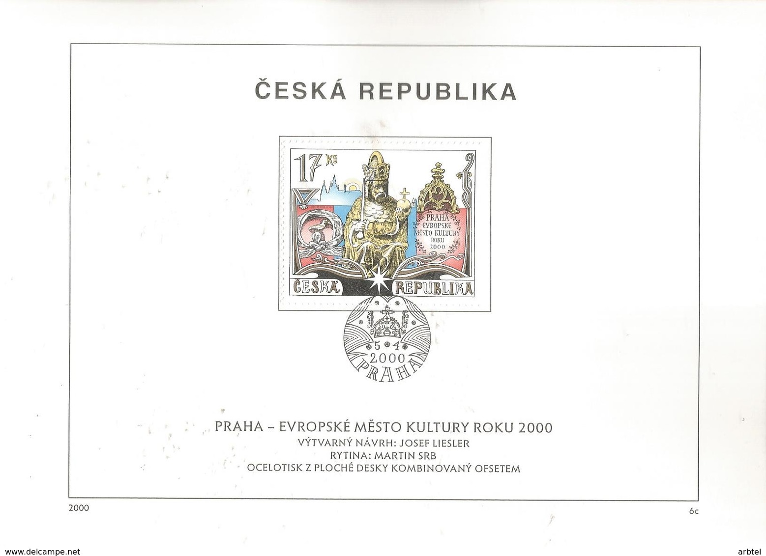 REPUBLICA CHECA DOCUMENTO TEMA CULTURA PRAGA 2000 - Variétés Et Curiosités