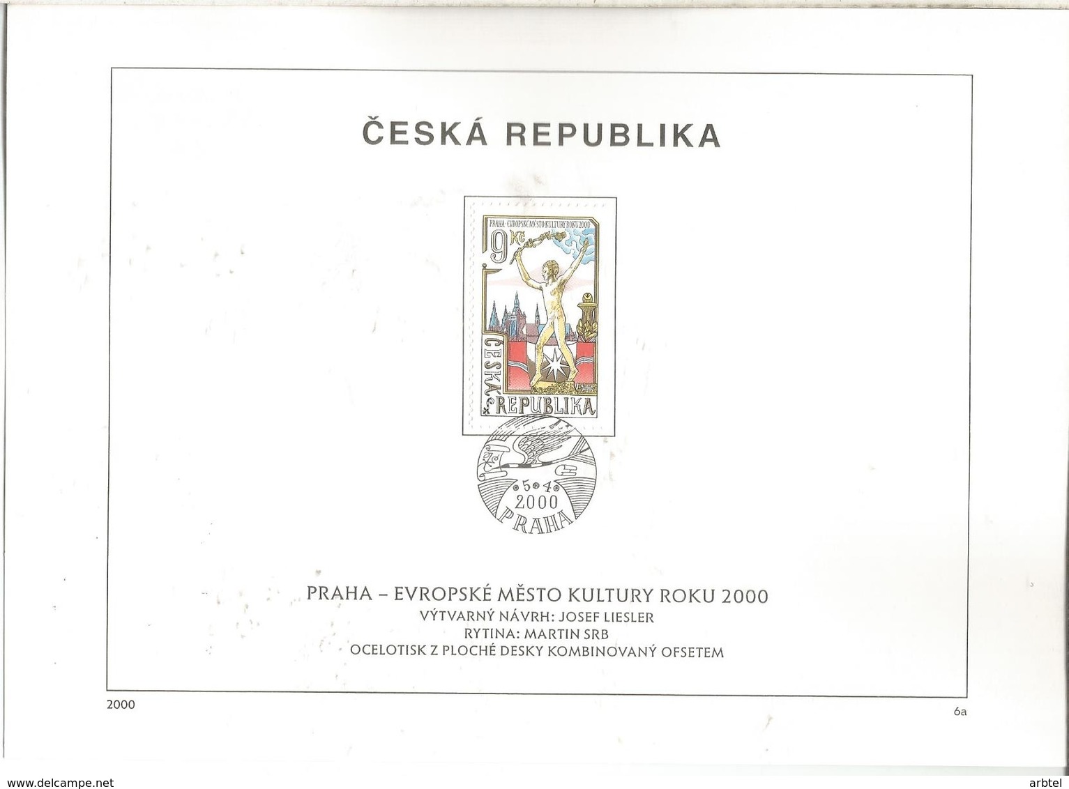 REPUBLICA CHECA DOCUMENTO TEMA CULTURA PRAGA 2000 - Variétés Et Curiosités