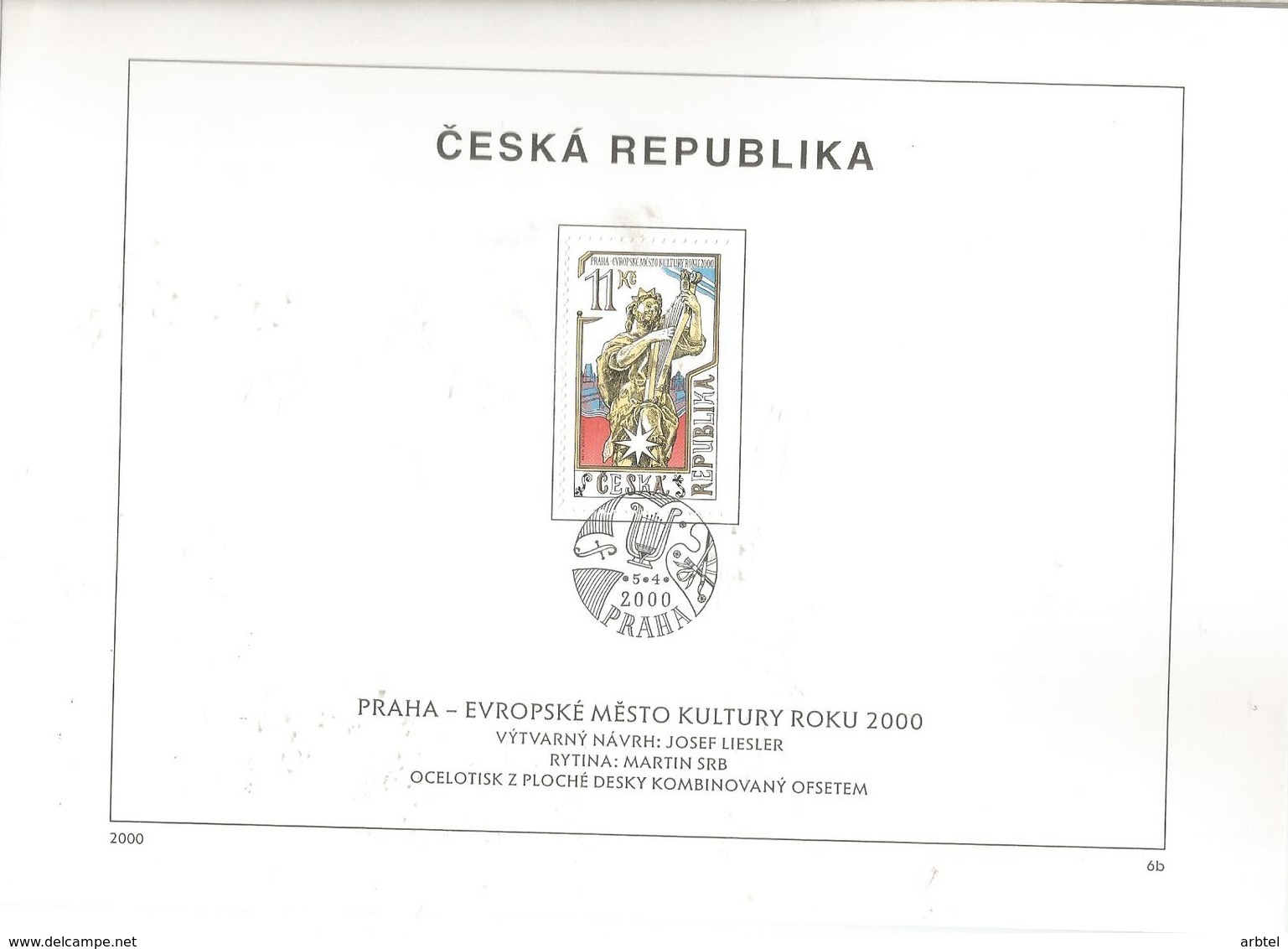 REPUBLICA CHECA DOCUMENTO TEMA CULTURA PRAGA 2000 - Variétés Et Curiosités