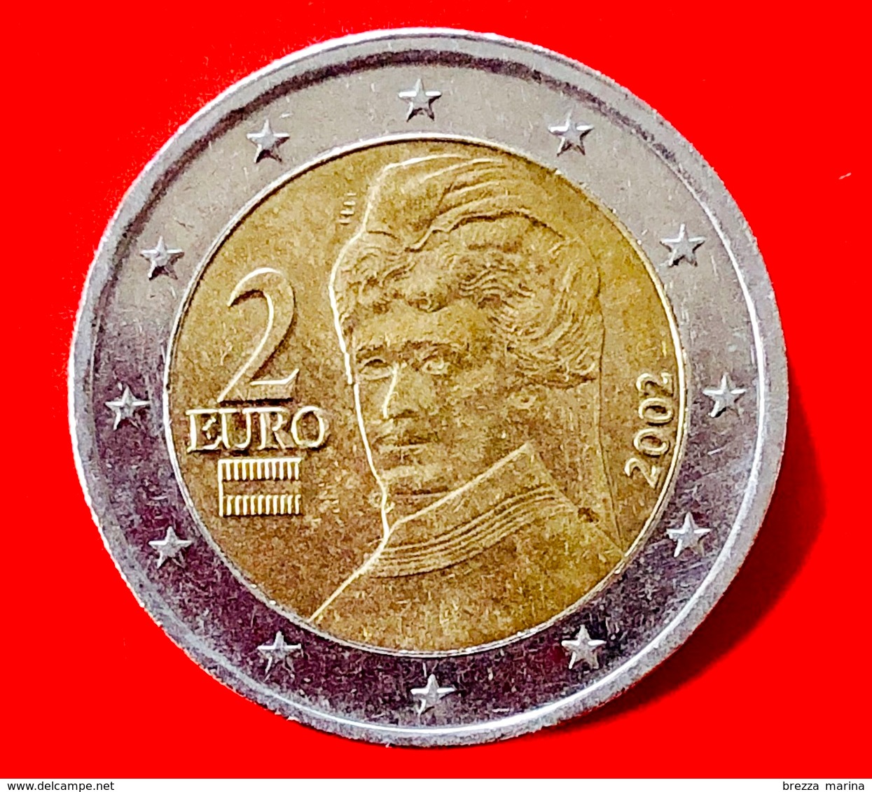 AUSTRIA - 2002 - Moneta - Bertha Von Suttner, Pacifista - Ritratto - Euro - 2.00 - Austria