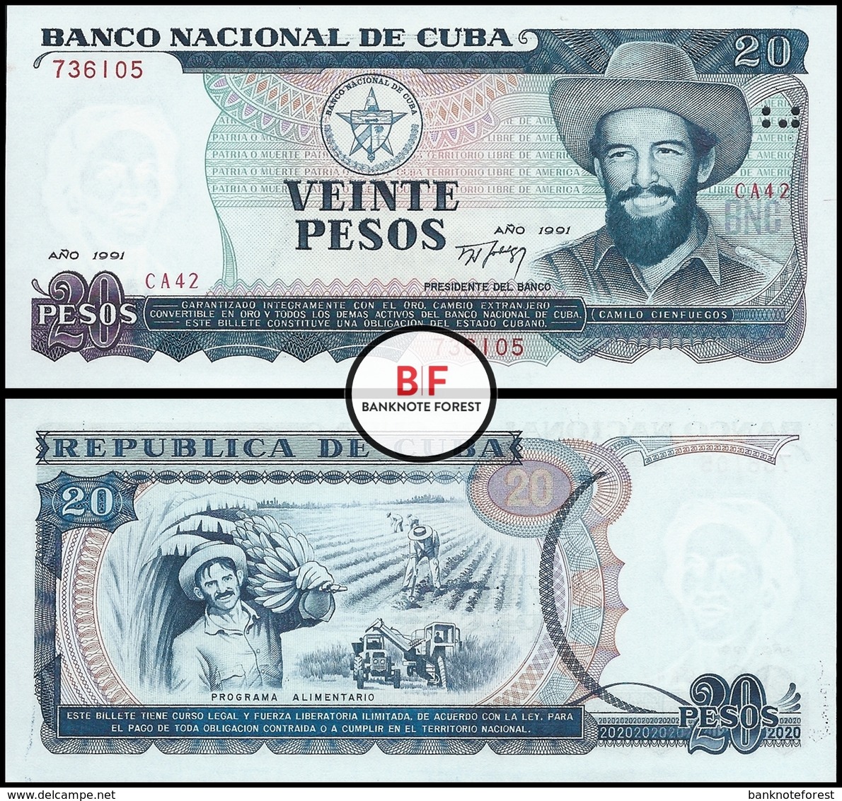 Cuba | 20 Peso | 1991 | P.110a | UNC - Cuba