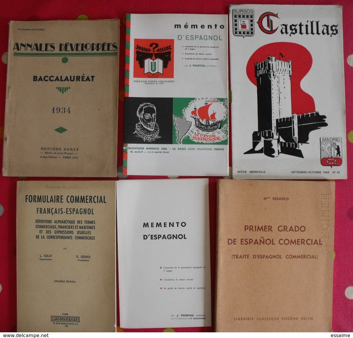 Lot De 6 Livres Livrets Scolaires Ou Autres En Espagnol. Espana. Espagne. Entre 1934 Et 1969 - Non Classés