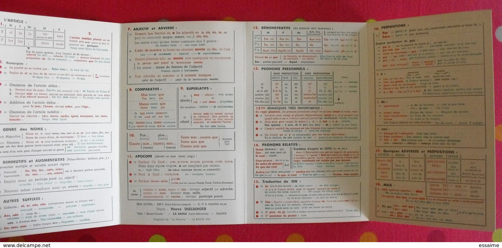 lot de 6 livres livrets scolaires ou autres en Espagnol. espana. espagne. entre 1934 et 1969