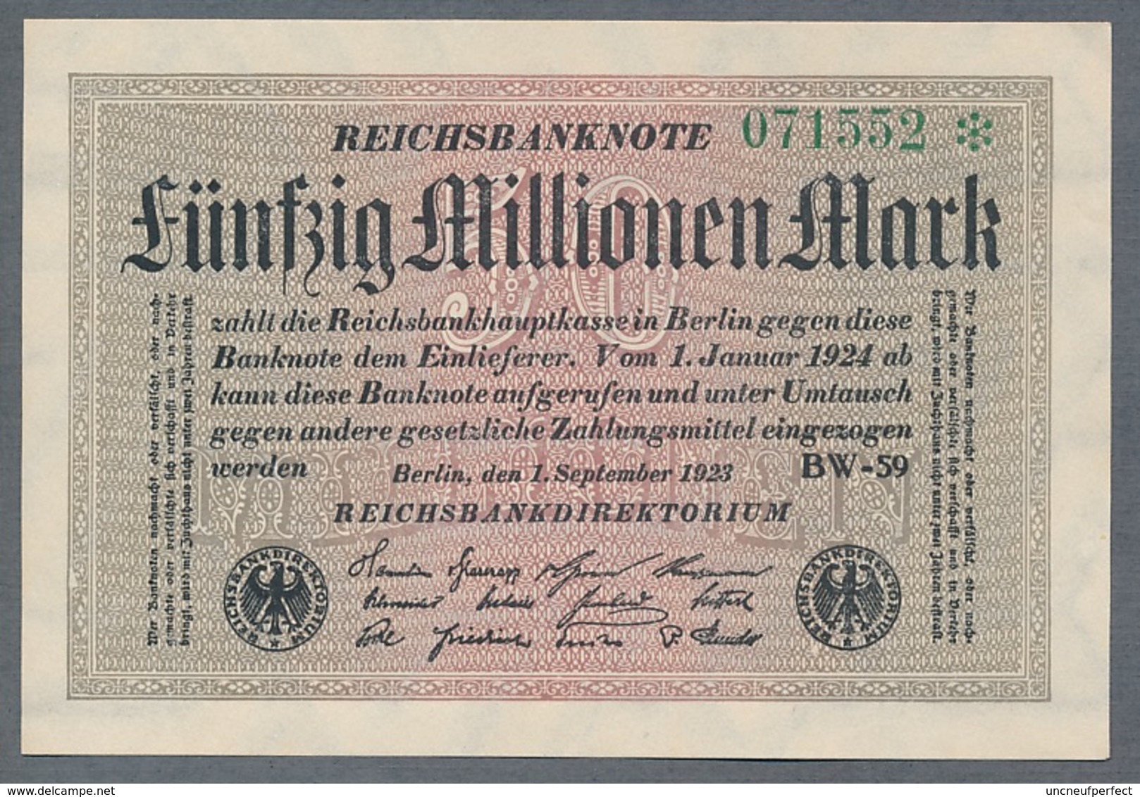 P109b Ro108e DEU-123h. 50 Million Mark 1923 NEUF UNC - 50 Millionen Mark