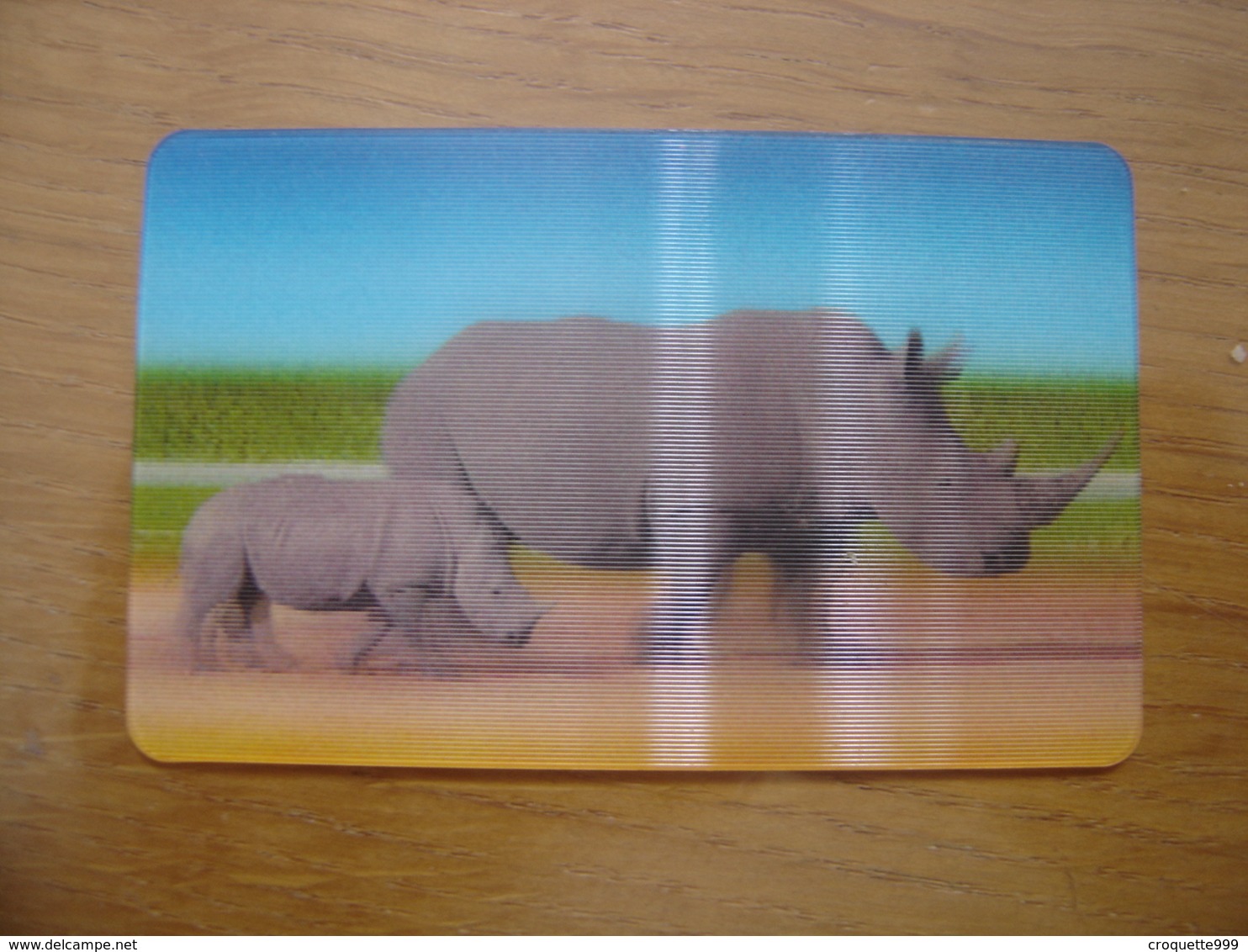 2014 Carte Animée CORA Collector Animaux Animals RHINOCEROS 35/44 - Autres & Non Classés