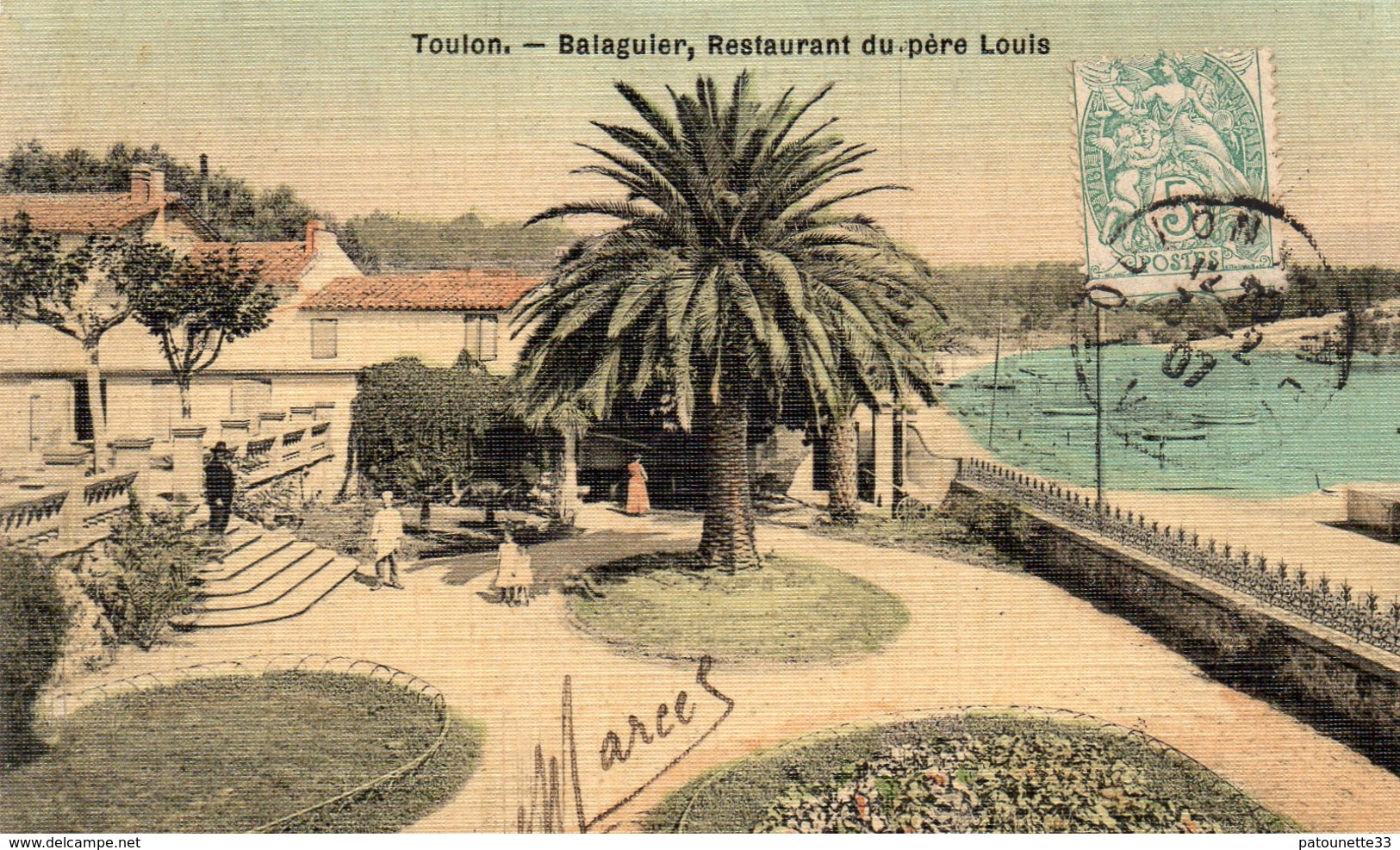 83 TOULON BALAGUIER RESTAURANT DU PERE LOUIS CARTE TOILEE COLORISEE - La Seyne-sur-Mer