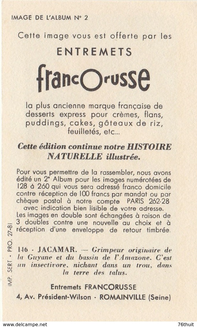 Entremets FRANCORUSSE - Album N° 2 - Image N° 146 - JACAMAR - Other & Unclassified