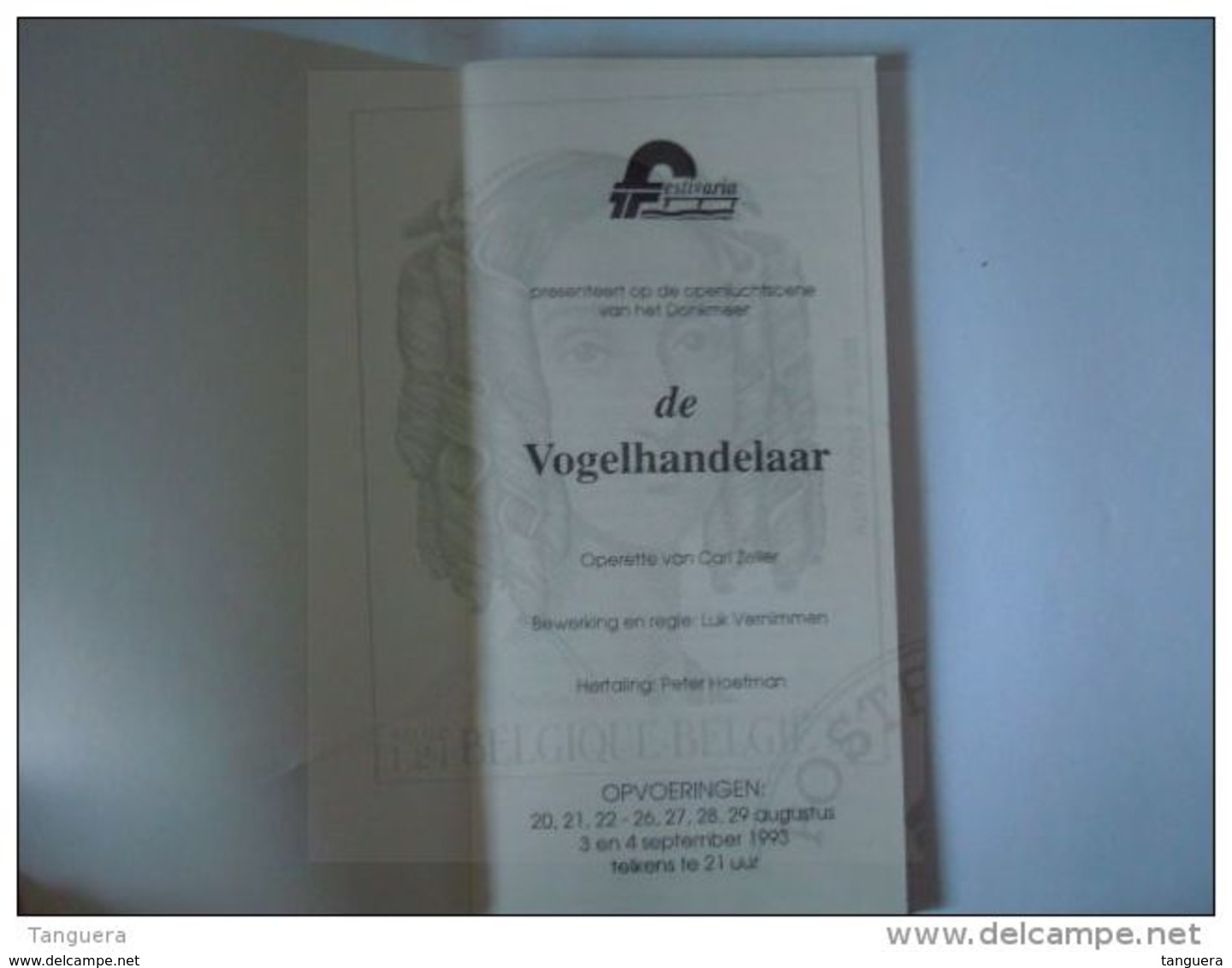 Donkmeer Festivaria 1993 Operette "De vogelhandelaar" Programma boekje 72 pagina's 10 x 20 cm