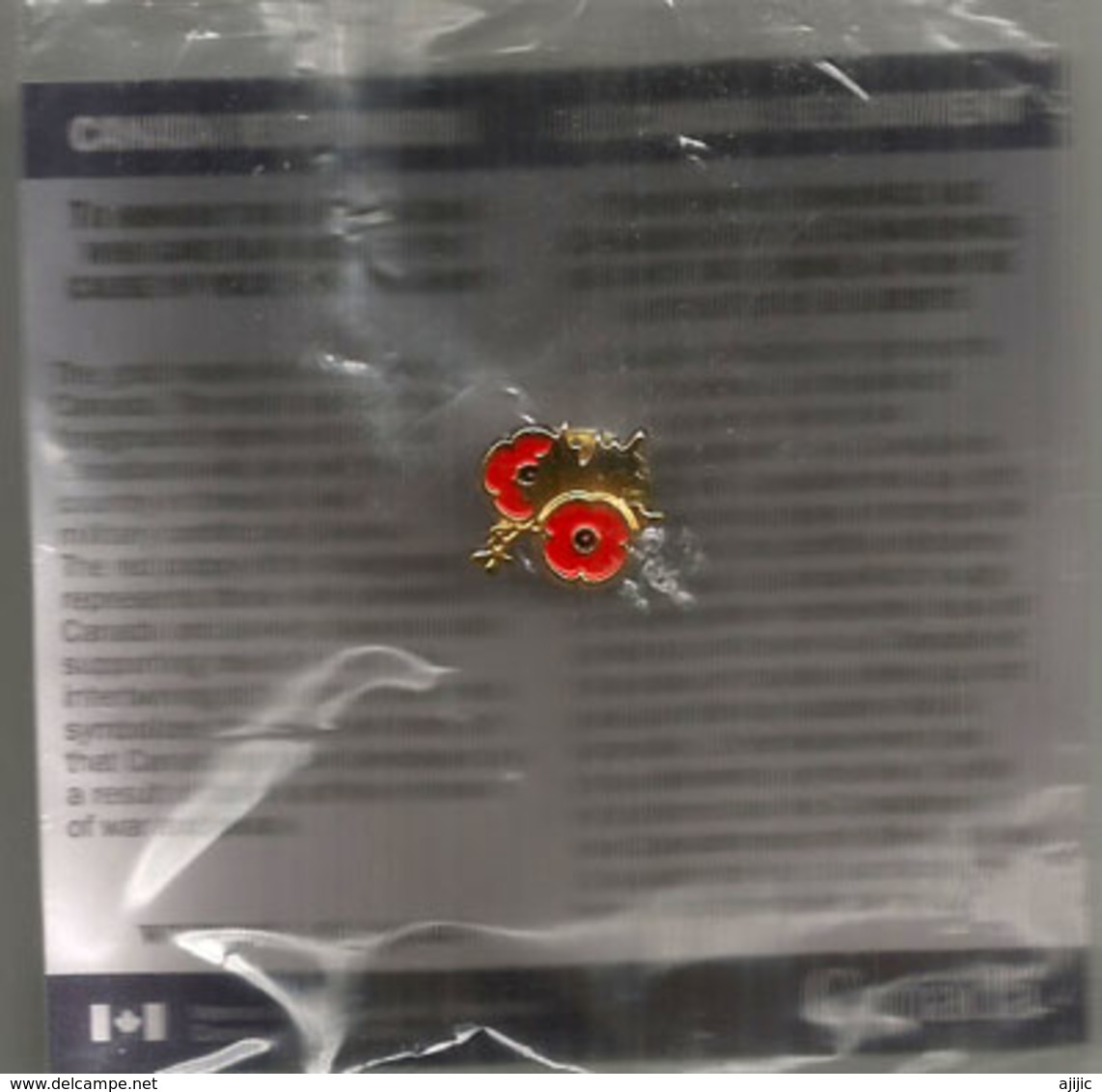 CANADA:"Vétérans Canadiens".Hommage à Ceux Tombés à La 1 ère Guerre Mondiale. Pin Officiel:Feuille D'érable & Coquelicot - Administrations