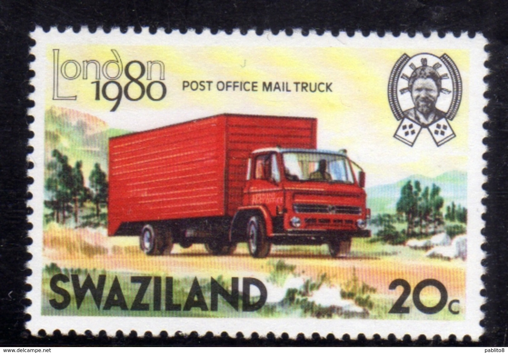 SWAZILAND 1980 MAIL RUNNER LONDON TRUCK  CENT. 20c MNH - Swaziland (1968-...)