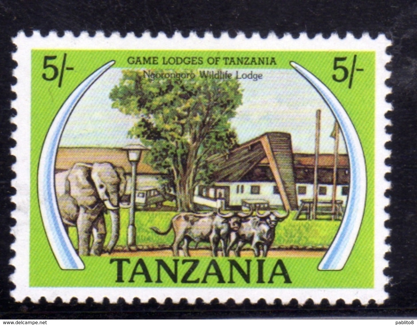 TANZANIA 1978 GAME LODGES OF NONGORONGORO NATIONAL PARK WILDLIFE SHILLING 5sh MNH - Tanzania (1964-...)