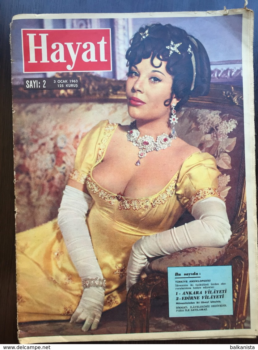Deniella Rocca Hayat Turkish Magazine 1963 January - Cinema - Revues & Journaux