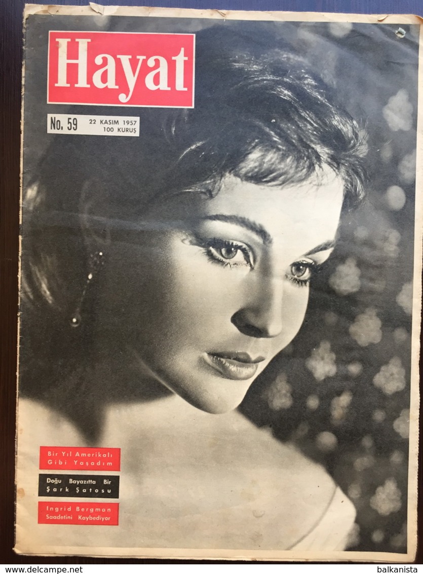 Yvonne Furneaux Hayat Turkish Magazine 1957 November - Cinema - Revues & Journaux