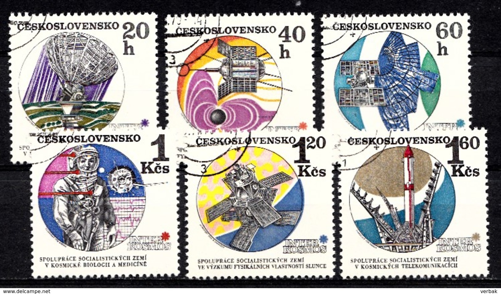 Tchécoslovaquie 1970  Mi.nr.:1970-1975 Interkosmos  Oblitérés / Used / Gestempeld - Oblitérés