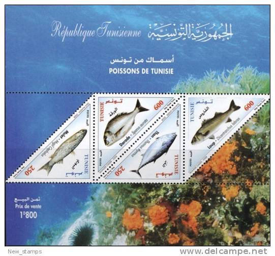 Tunisia 2008 Fishes Minisheet MNH - Marine Life