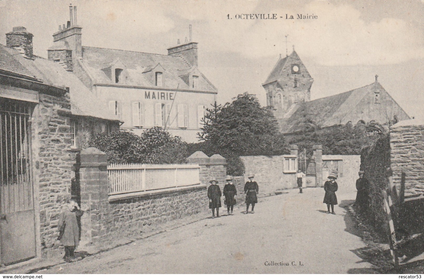 Rare Cpa Octeville La Mairie Belle Animation - Octeville