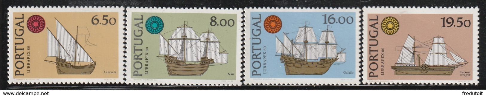 PORTUGAL - N°1482/5 ** (1980) Bateaux - Neufs