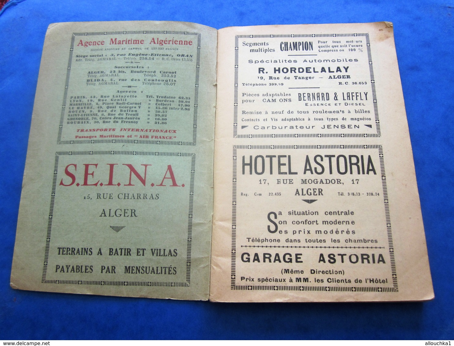 1939 ALGER PLANS GUIDE TOURISTIQUE-RUES-TRAMWAY-BUS-TRAINS-BATEAUX-PUB L’AIGLON-BRASSERIE-HÔTEL-RESTO-GALERIES DE FRANCE - Mundo