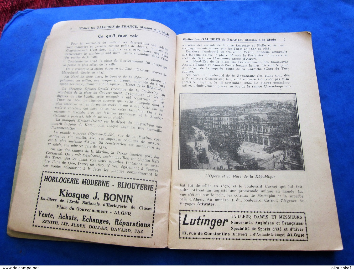 1939 ALGER PLANS GUIDE TOURISTIQUE-RUES-TRAMWAY-BUS-TRAINS-BATEAUX-PUB L’AIGLON-BRASSERIE-HÔTEL-RESTO-GALERIES DE FRANCE - Monde