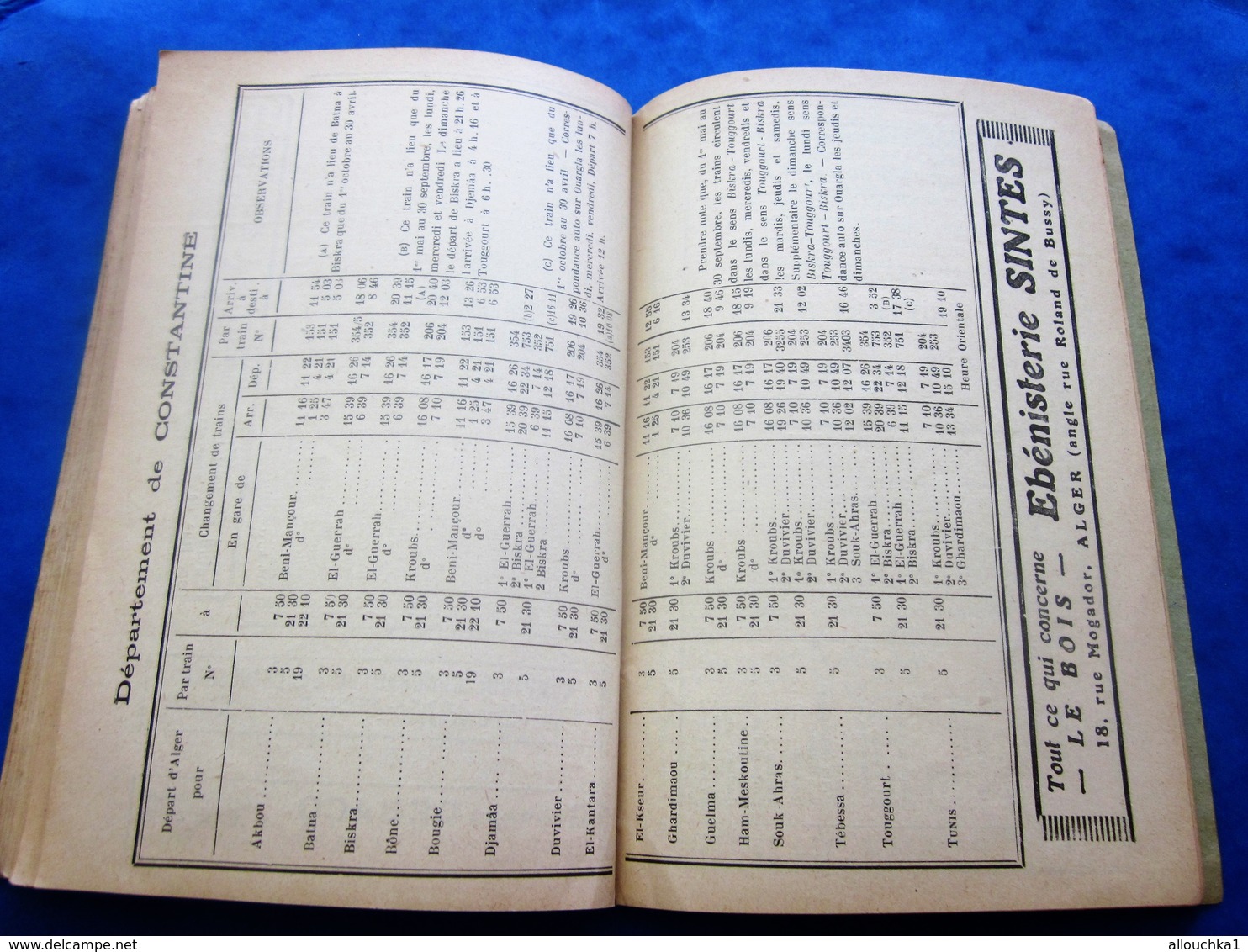 1939 ALGER PLANS GUIDE TOURISTIQUE-RUES-TRAMWAY-BUS-TRAINS-BATEAUX-PUB L’AIGLON-BRASSERIE-HÔTEL-RESTO-GALERIES DE FRANCE