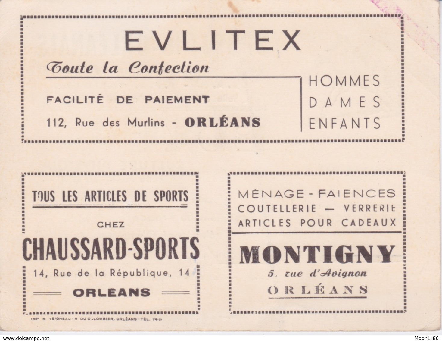 BOXE - CARTE DE VISITE - SPORTING ORLEANAIS - LOGO DE BOXEURS - PUBLICITE AU DOS CULTURE PHYSIQUE - Sonstige & Ohne Zuordnung