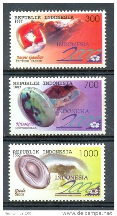 Mgm1769 MINERALEN GEMSTONES MINERALIEN UND GESTEINE MINÉRAUX EXPO INDONESIË INDONESIA 1997 PF/MNH - Mineralen