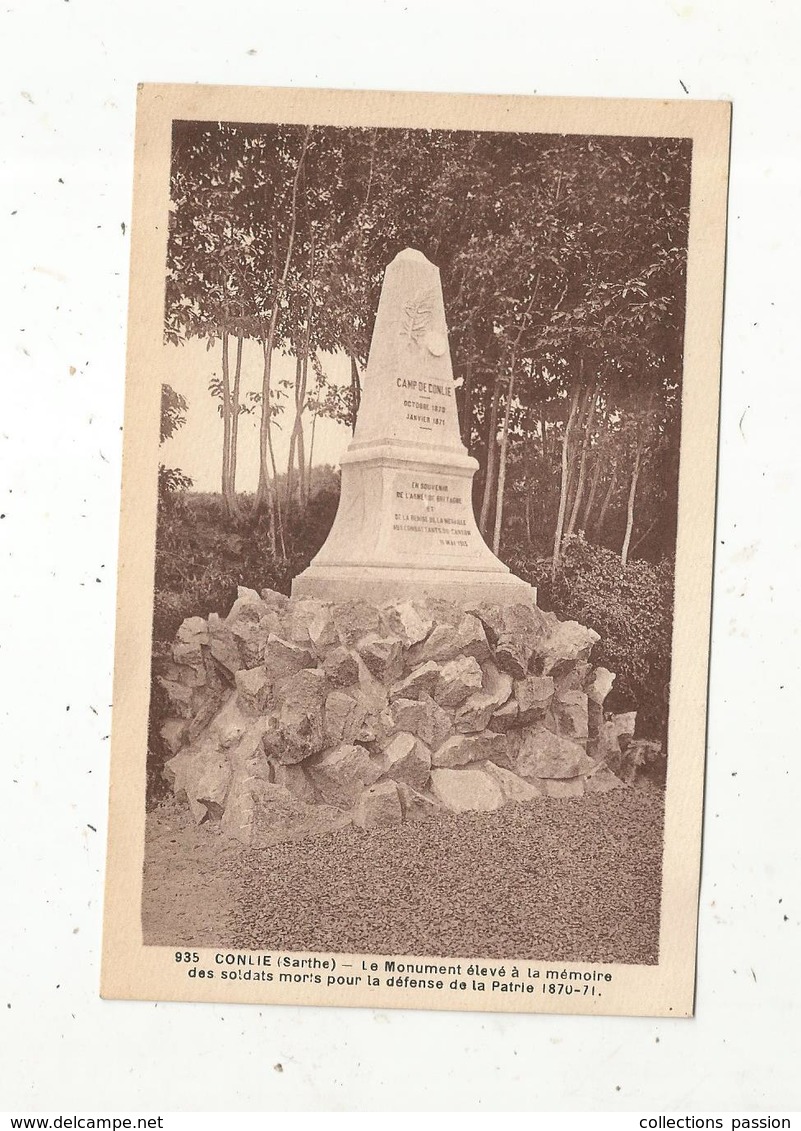 Cp, Militaria , Le Monument élevé à La Mémoire Des Soldats Morts Pour La Défense De La Patrie, 72 , CONLIE - Trees