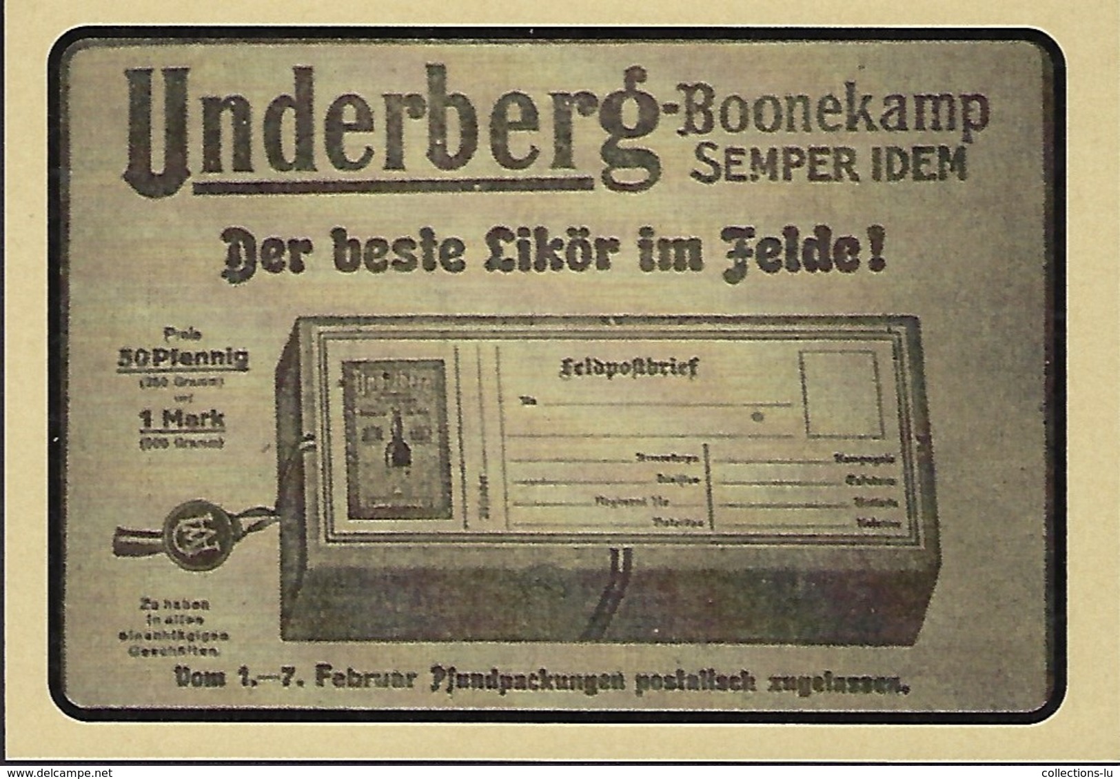 UNDERBERG - DER BESTE LIKÖR IM FELDE   2 Scans - Sonstige & Ohne Zuordnung