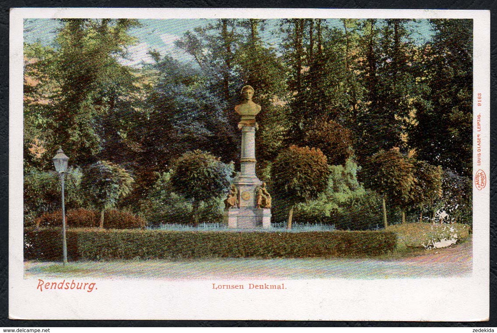 B3348  Rendsburg Lornsen Denkmal Am Paradeplatz - Louis Glaser - Autochrom - Eckernförde