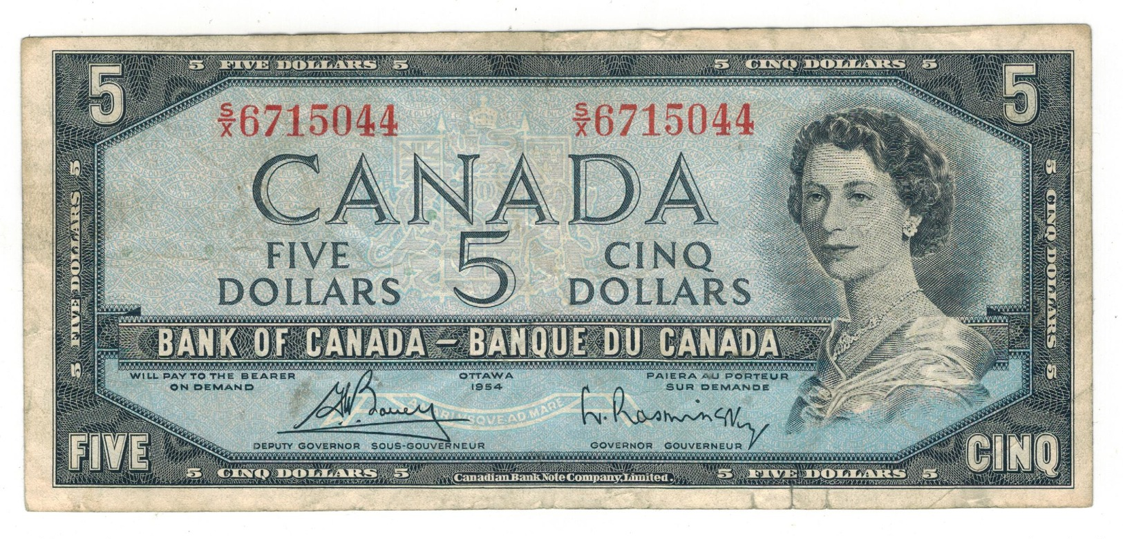 Canada 5 Dollars 1954, F+ - Canada