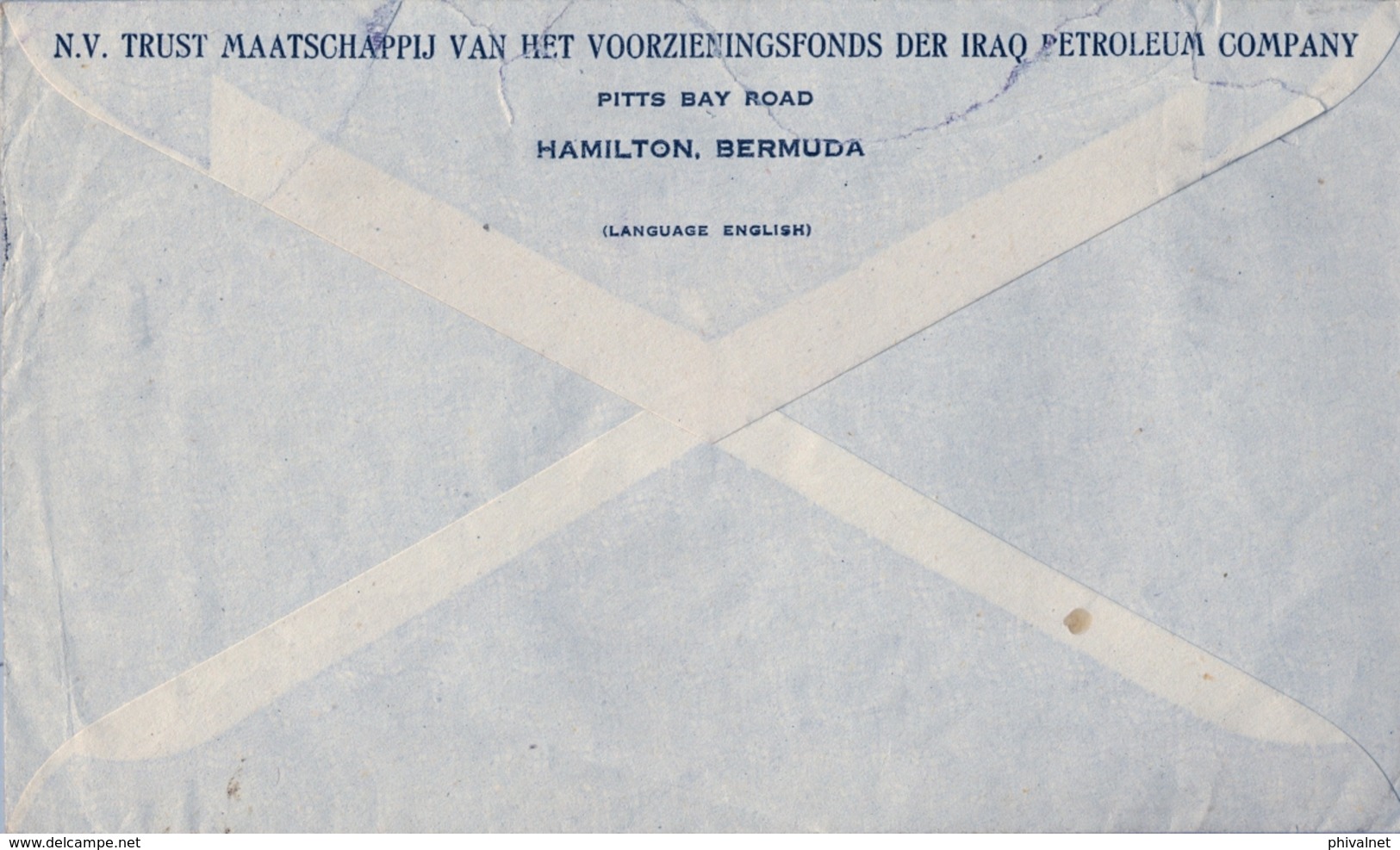 1949  BERMUDA , SOBRE CIRCULADO , HAMILTON - GRONINGEN , CORREO MARÍTIMO , YV. 126 , CENT. DEL PRIMER SELLO DE BERMUDA - Bermudas