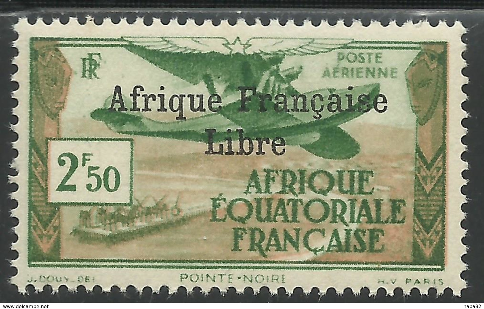 AFRIQUE EQUATORIALE FRANCAISE - AEF - A.E.F. - 1940 - YT PA 15** - VARIETE DE SURCHARGE - Neufs