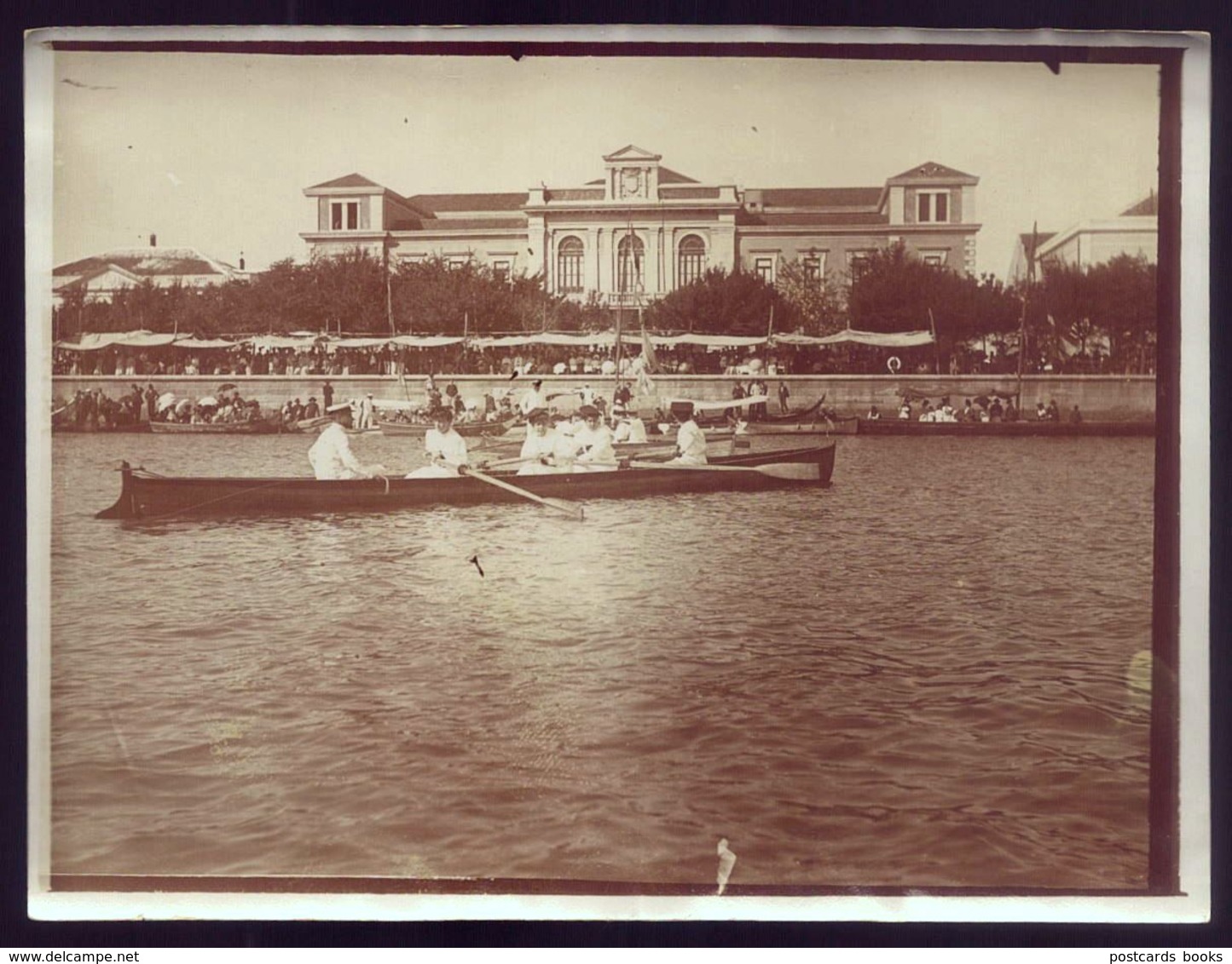 1900s Fotografia Antiga: REGATAS / Barco A Remos No MONDEGO / FIGUEIRA Da FOZ. Old Photo Sepia (Coimbra) PORTUGAL 1900s - Ancianas (antes De 1900)