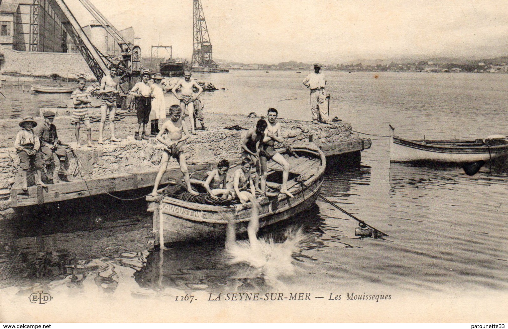 83  LA SEYNE LES MOUISSEQUES BELLE ANIMATION BARQUE AUGUSTINE - La Seyne-sur-Mer