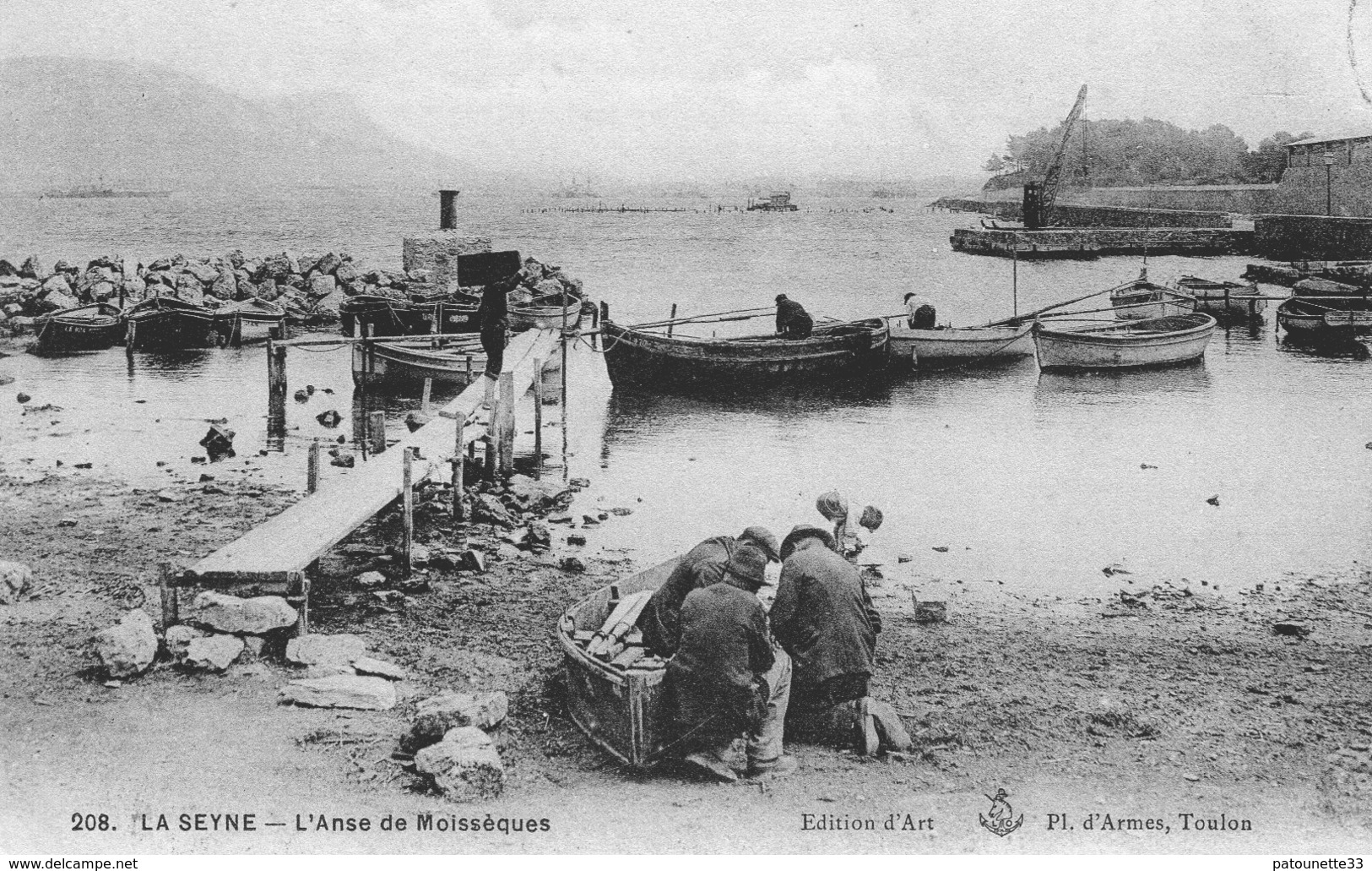 83  LA SEYNE L' ANSE DES MOUISSEQUES ANIMEE PECHEURS BARQUES - La Seyne-sur-Mer