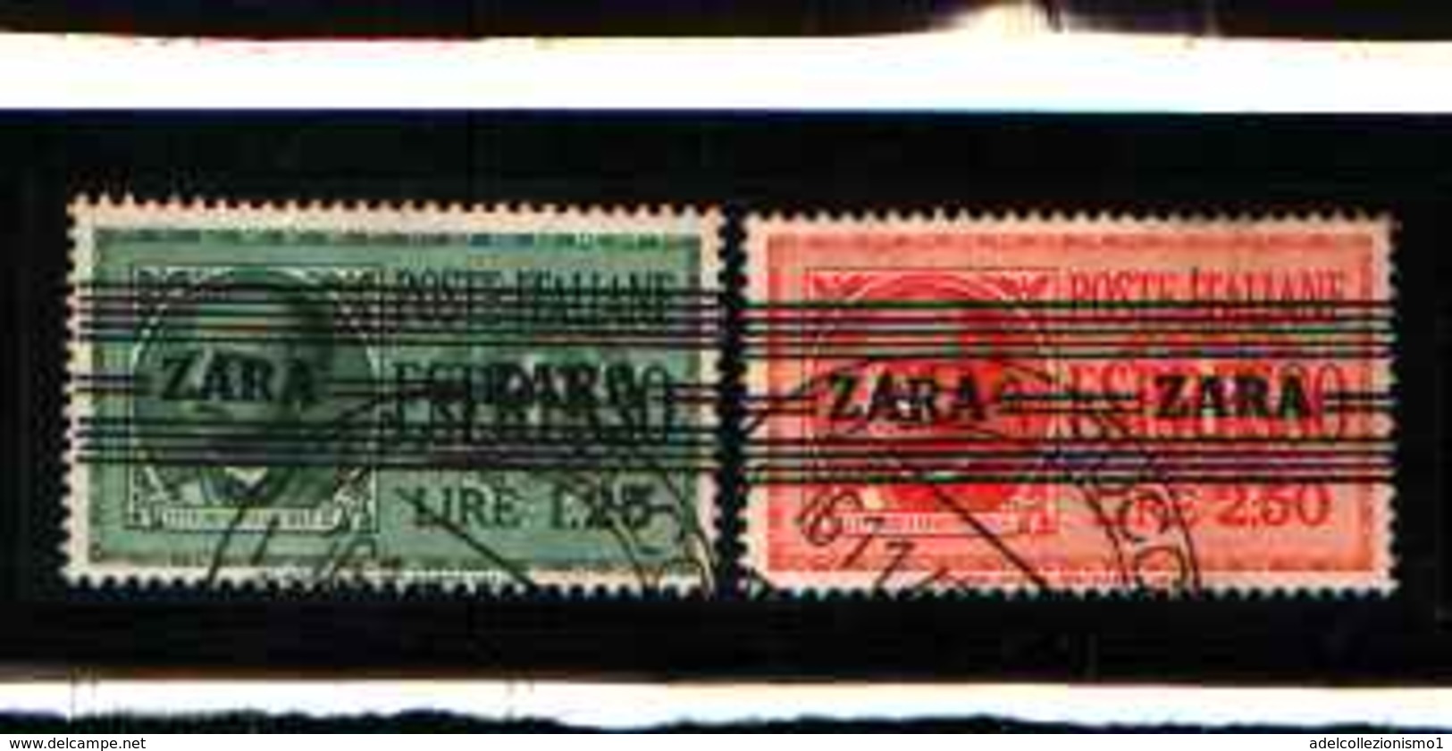 6096 ) Zara, Espressi Sovrastampati Con Righe Orizzontali - ESPRESSI - 4 Novembre 1943-USATI FIRMATI RAYBAUDI - Occup. Tedesca: Zara